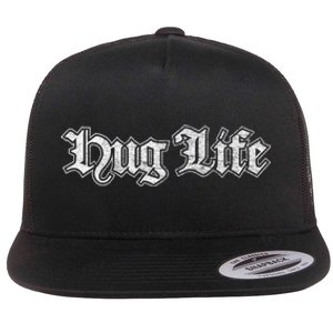 Hug Life Funny Gift Idea Flat Bill Trucker Hat