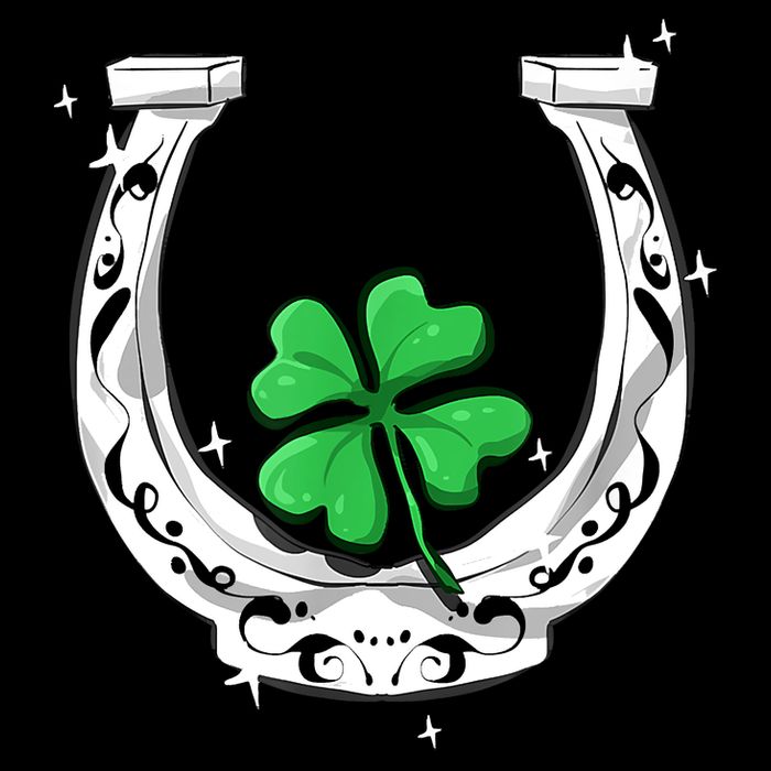 Horseshoe Lucky Four Leaf Clover Horse Wool Snapback Cap