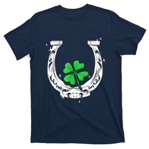 Horseshoe Lucky Four Leaf Clover Horse T-Shirt