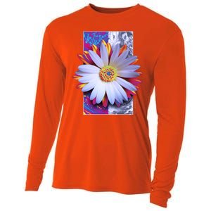 Holographic Lily Flower Cooling Performance Long Sleeve Crew