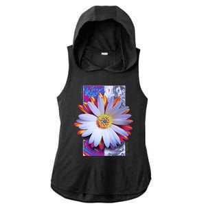 Holographic Lily Flower Ladies PosiCharge Tri-Blend Wicking Draft Hoodie Tank