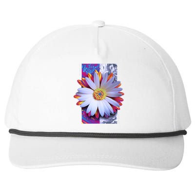 Holographic Lily Flower Snapback Five-Panel Rope Hat