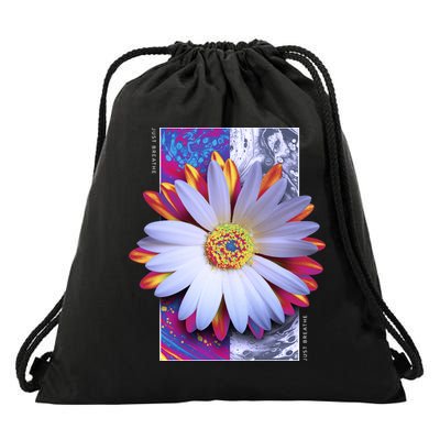 Holographic Lily Flower Drawstring Bag
