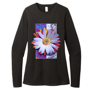 Holographic Lily Flower Womens CVC Long Sleeve Shirt