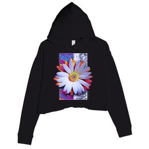 Holographic Lily Flower Crop Fleece Hoodie