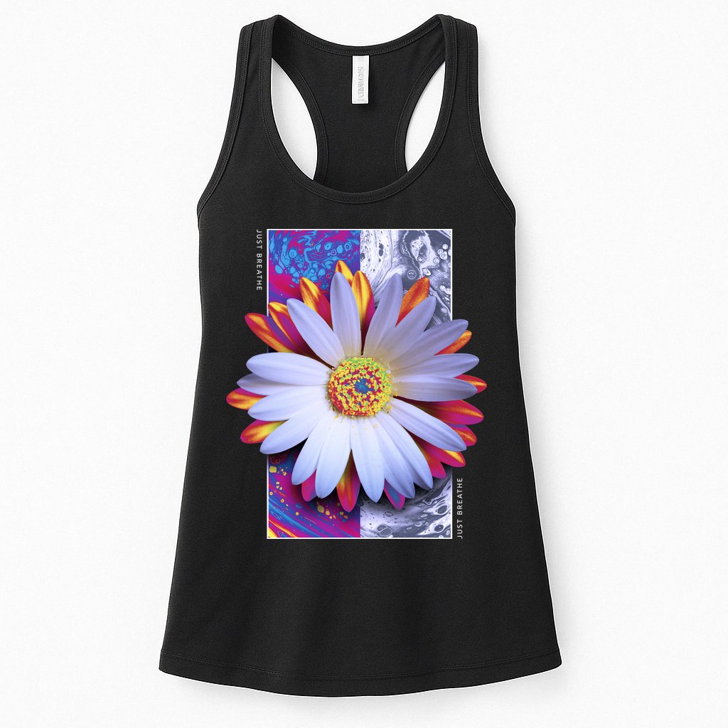 Holographic Lily Flower Womens Tank Top