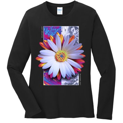 Holographic Lily Flower Ladies Long Sleeve Shirt