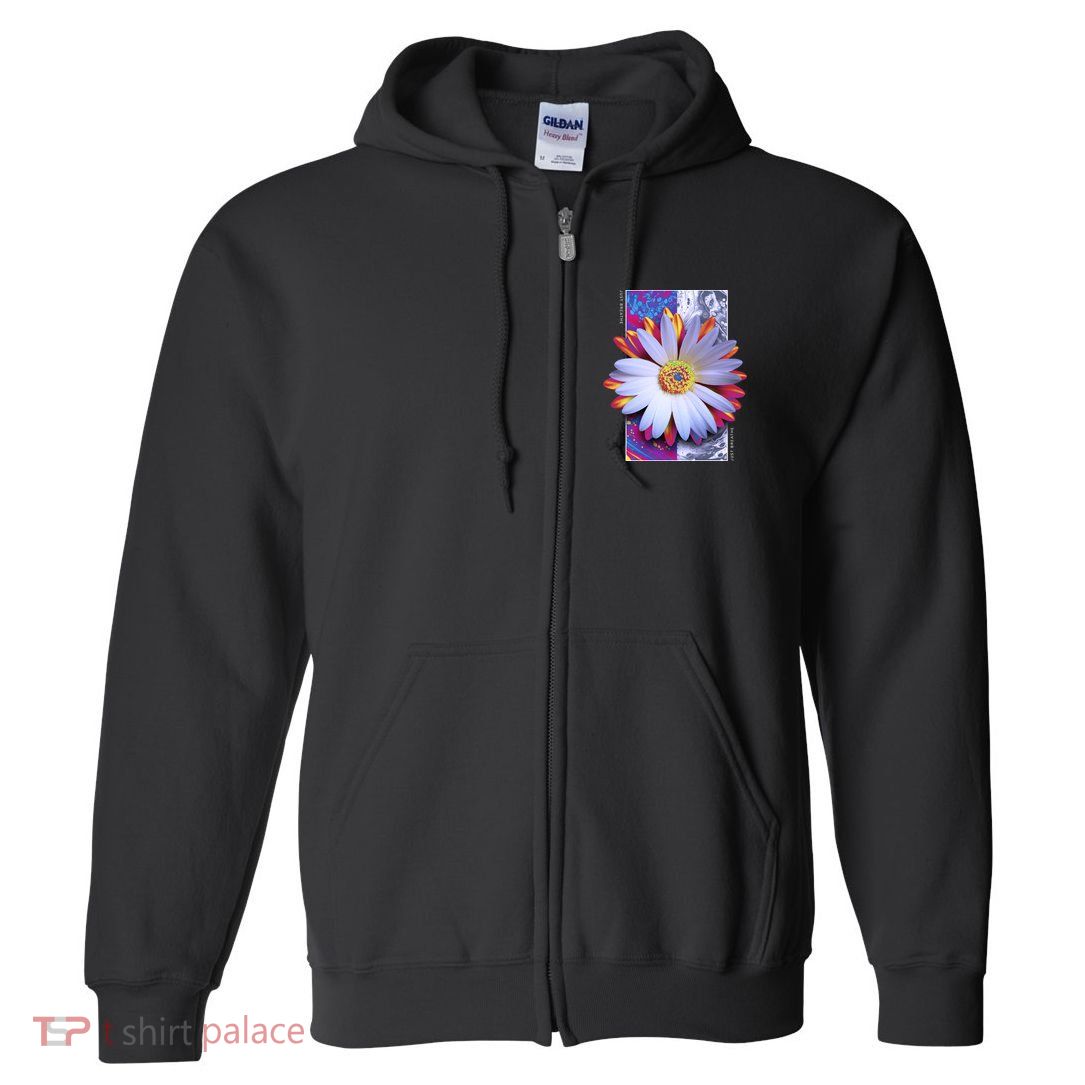 Holographic Lily Flower Full Zip Hoodie