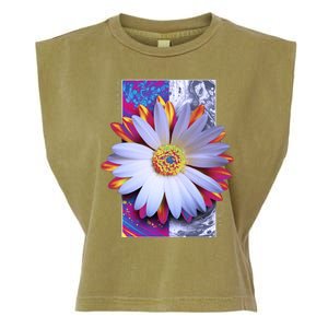 Holographic Lily Flower Garment-Dyed Women's Muscle Tee