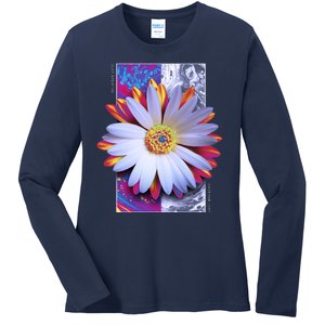 Holographic Lily Flower Ladies Long Sleeve Shirt