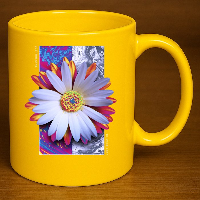 Holographic Lily Flower 11oz C Handle Ceramic Mug