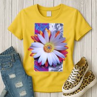 Holographic Lily Flower Womens T-Shirt