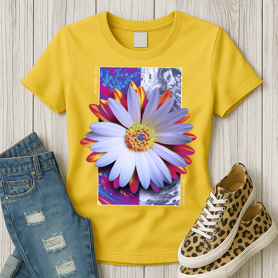 Holographic Lily Flower Womens T-Shirt