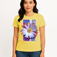 Holographic Lily Flower Womens T-Shirt