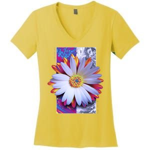 Holographic Lily Flower Women's V-Neck T-Shirt