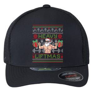 Heavy Liftmas Fitness Xmas Santa Ugly Christmas Bodybuilder Gift Flexfit Unipanel Trucker Cap