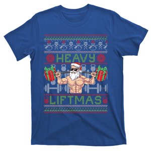 Heavy Liftmas Fitness Xmas Santa Ugly Christmas Bodybuilder Gift T-Shirt