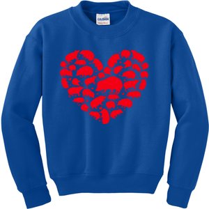 Hedgehog Lover Funny Love Heart Hedgehog Valentine's Day Gift Kids Sweatshirt