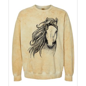 Horse Leopard Face Horseback Riding Horse Lover Colorblast Crewneck Sweatshirt