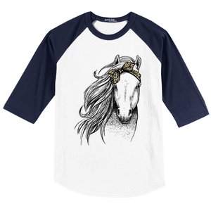 Horse Leopard Face Horseback Riding Horse Lover Baseball Sleeve Shirt