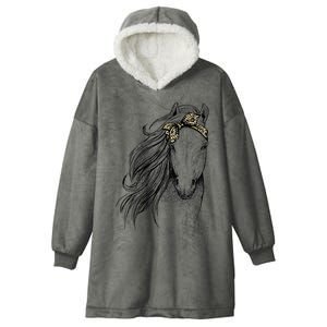 Horse Leopard Face Horseback Riding Horse Lover Hooded Wearable Blanket