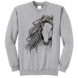 Horse Leopard Face Horseback Riding Horse Lover Tall Sweatshirt