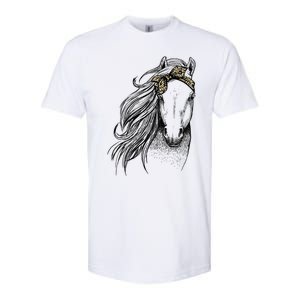 Horse Leopard Face Horseback Riding Horse Lover Softstyle CVC T-Shirt