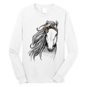 Horse Leopard Face Horseback Riding Horse Lover Long Sleeve Shirt