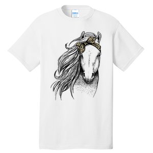 Horse Leopard Face Horseback Riding Horse Lover Tall T-Shirt