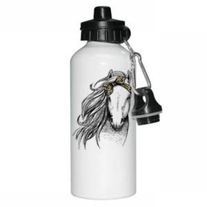 Horse Leopard Face Horseback Riding Horse Lover Aluminum Water Bottle