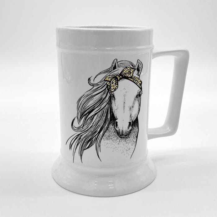 Horse Leopard Face Horseback Riding Horse Lover Beer Stein