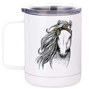 Horse Leopard Face Horseback Riding Horse Lover 12 oz Stainless Steel Tumbler Cup