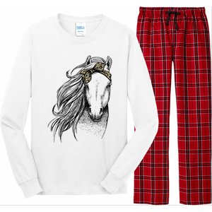 Horse Leopard Face Horseback Riding Horse Lover Long Sleeve Pajama Set