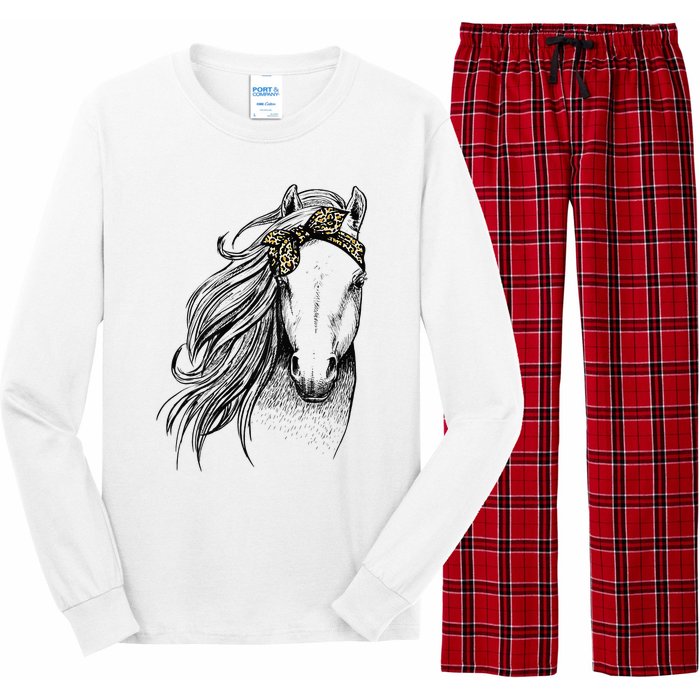 Horse Leopard Face Horseback Riding Horse Lover Long Sleeve Pajama Set