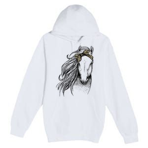 Horse Leopard Face Horseback Riding Horse Lover Premium Pullover Hoodie