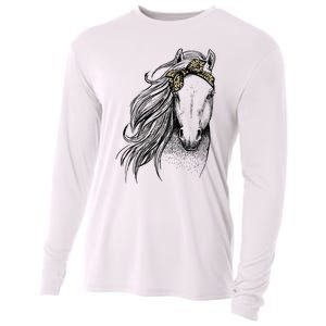 Horse Leopard Face Horseback Riding Horse Lover Cooling Performance Long Sleeve Crew