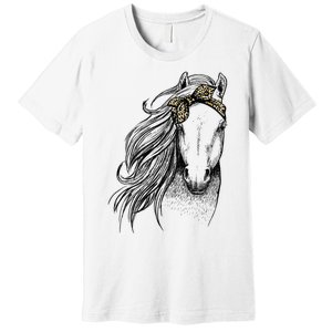 Horse Leopard Face Horseback Riding Horse Lover Premium T-Shirt