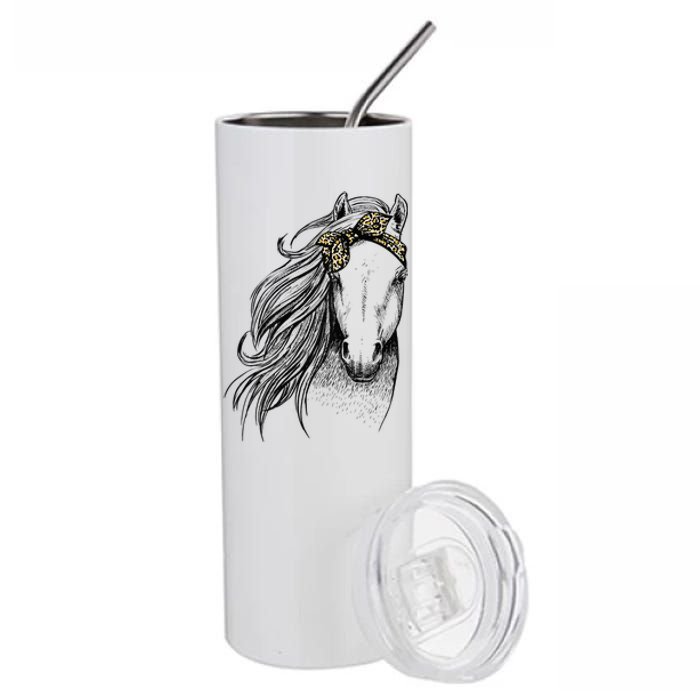 Horse Leopard Face Horseback Riding Horse Lover Stainless Steel Tumbler