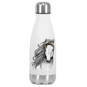 Horse Leopard Face Horseback Riding Horse Lover Stainless Steel Insulated Water Bottle