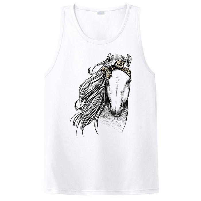 Horse Leopard Face Horseback Riding Horse Lover PosiCharge Competitor Tank