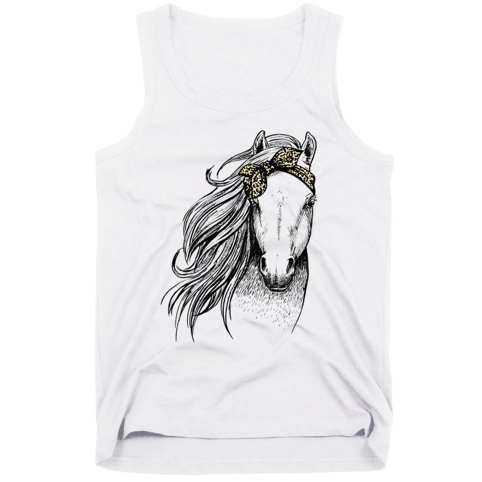 Horse Leopard Face Horseback Riding Horse Lover Tank Top