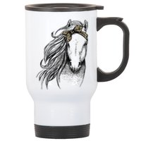 Horse Leopard Face Horseback Riding Horse Lover Stainless Steel Travel Mug