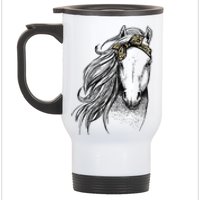 Horse Leopard Face Horseback Riding Horse Lover Stainless Steel Travel Mug