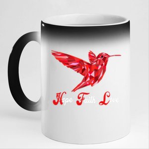 Humminggiftbird Love Faith Hope World Aids Day Gift 11oz Black Color Changing Mug