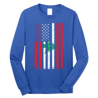 Half Lebanese Flag Vintage American Inside Me Usa Gift Long Sleeve Shirt