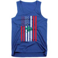 Half Lebanese Flag Vintage American Inside Me Usa Gift Tank Top