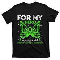 Hope Love & Faith Support Lymphoma Awareness Butterfly T-Shirt