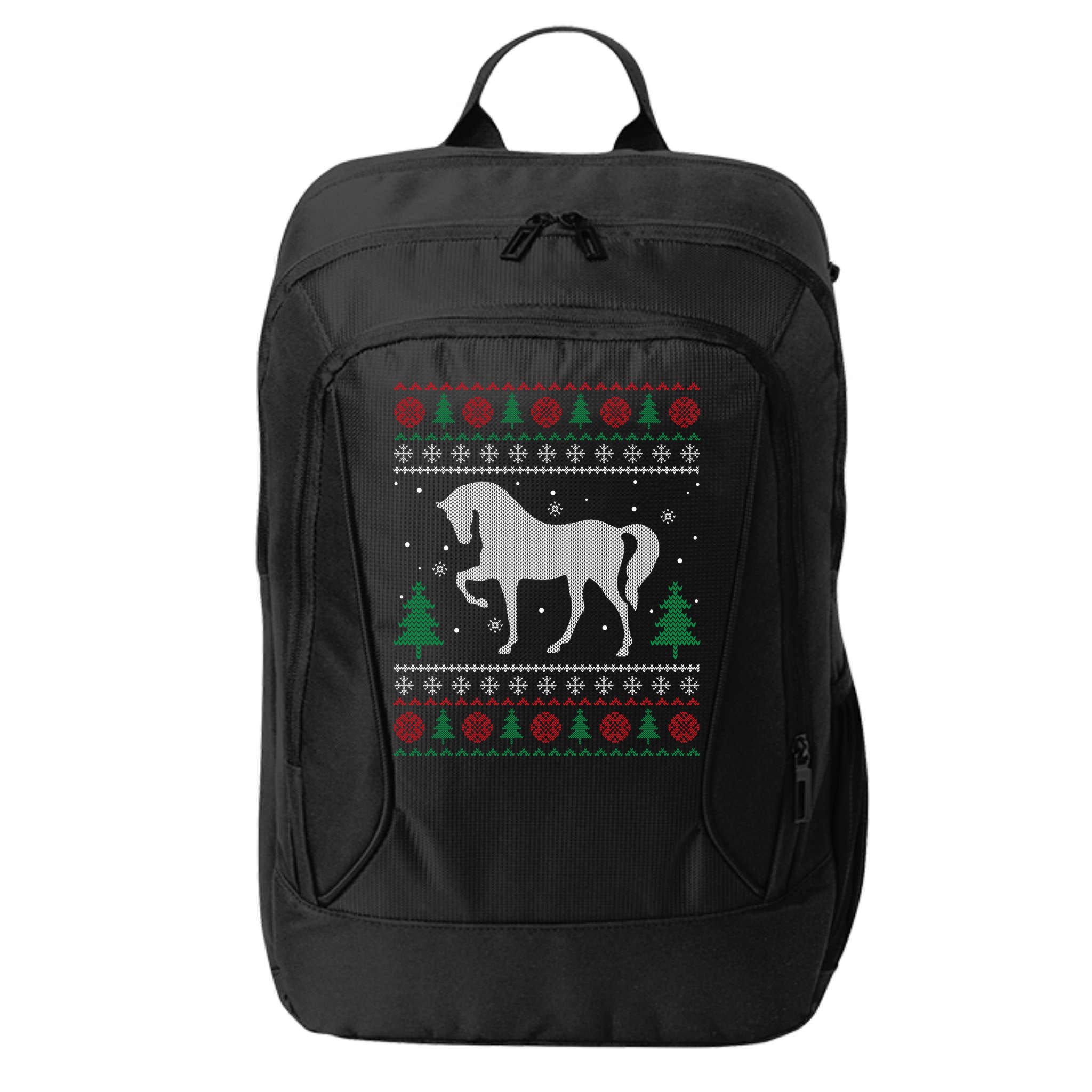 Horse Lover Funny Gift Horse Ugly Sweater Christmas Xmas Gift City Backpack