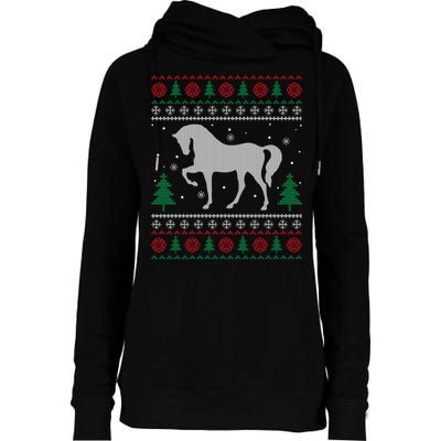 Horse Lover Funny Gift Horse Ugly Sweater Christmas Xmas Gift Womens Funnel Neck Pullover Hood