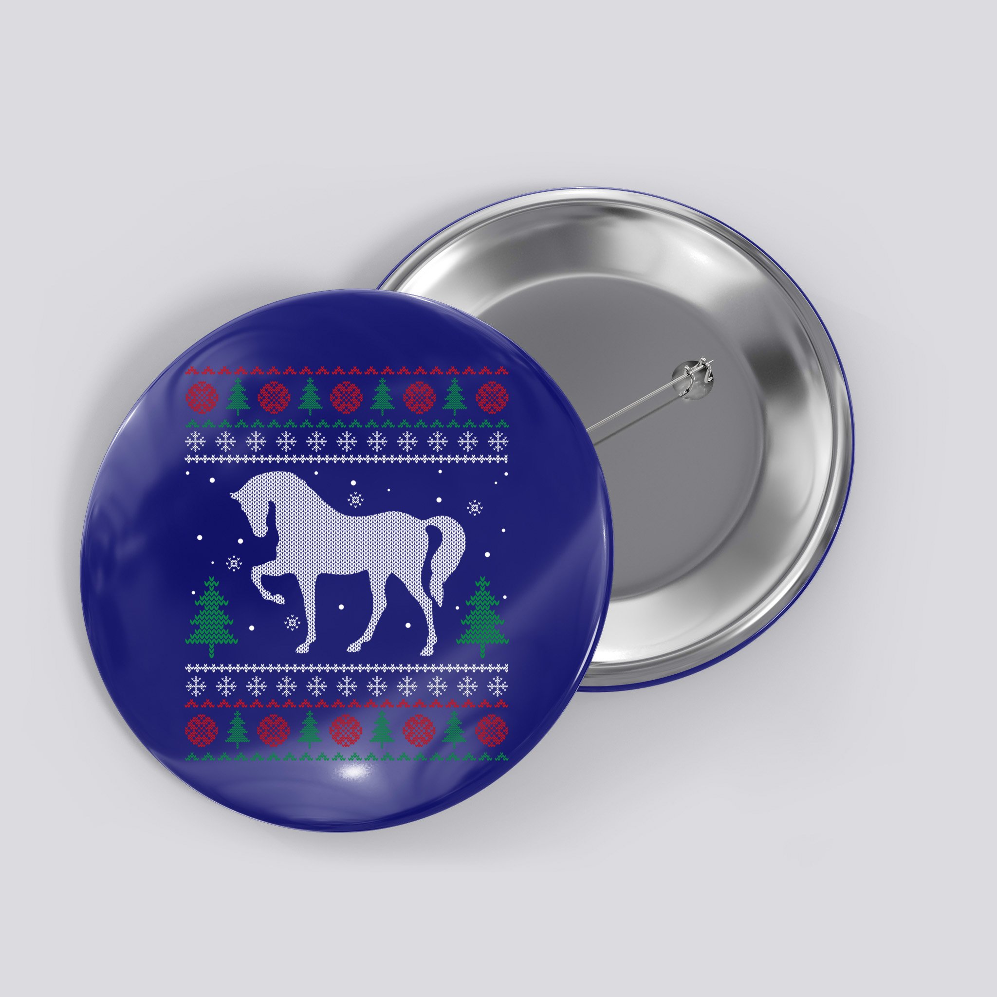 Horse Lover Funny Gift Horse Ugly Sweater Christmas Xmas Gift Button